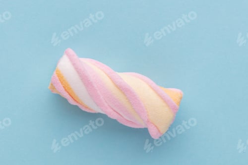 Preview: Colorful marshmallows on pastel background.