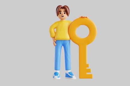 Preview: Character with large golden key