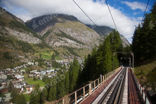 Preview: Glacier Express panoramic train, Zermatt, Swiss Alps, Switzerland