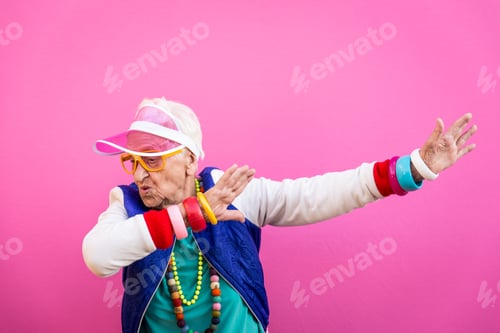 Preview: funny portraits with old grandmother