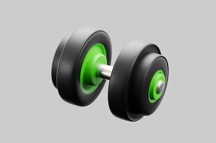 Aperçu: Haltère avec poids noirs et verts