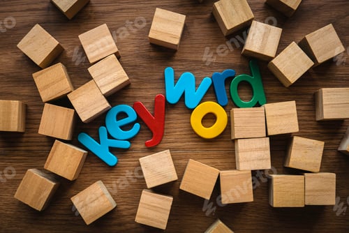 Preview: Colorful alphabet of word keyword.