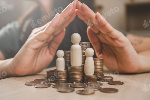 Vista previa: Family insurance plan protect. Help medicine protection. Father mother children insurance.