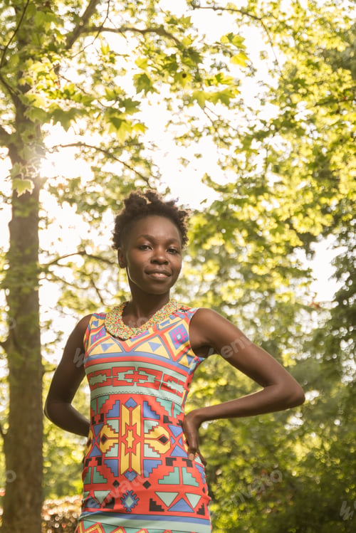 Preview: One, Young Adult, Black African American Woman, Arms Outstreched, Upper Body Shot, Urban Area