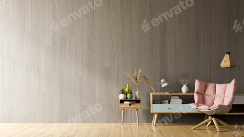 Preview: Loft style living room with armchair and accessories.