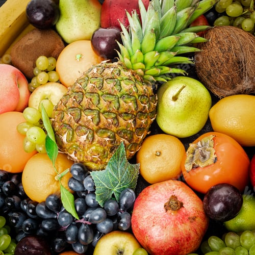 Preview: Assortment of healthy raw fruits. Mixed fruits.