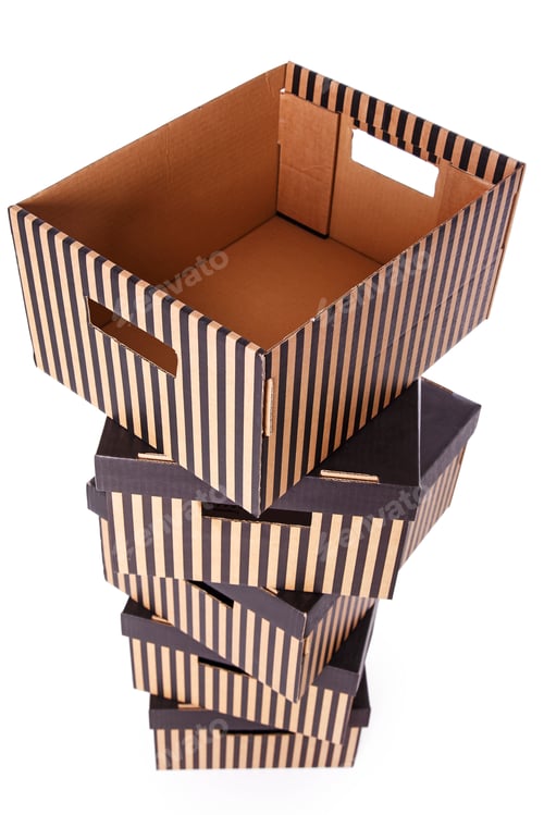 Preview: Striped boxes on a white background