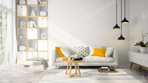 Preview: Interior modern design room 3D illustration