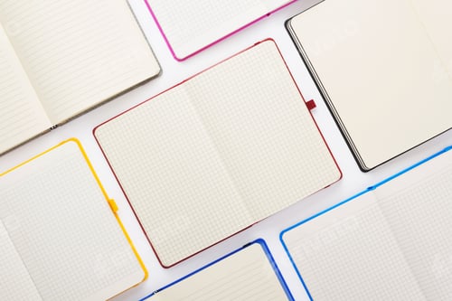 Preview: paper notebook at white background