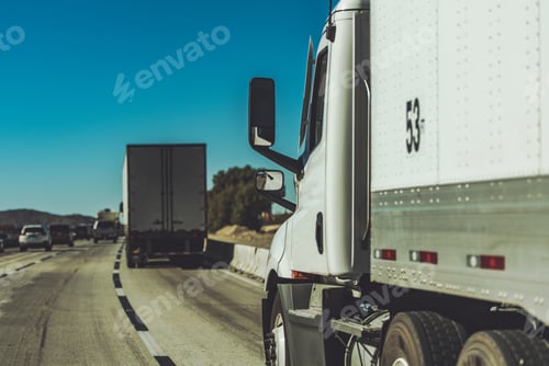 Preview: Semi Trucks Convoy on a California Highway