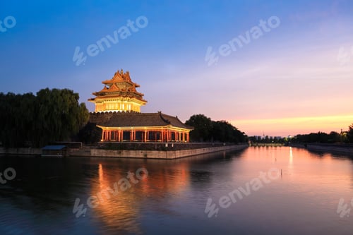 Preview: the turret of forbidden city in sunset