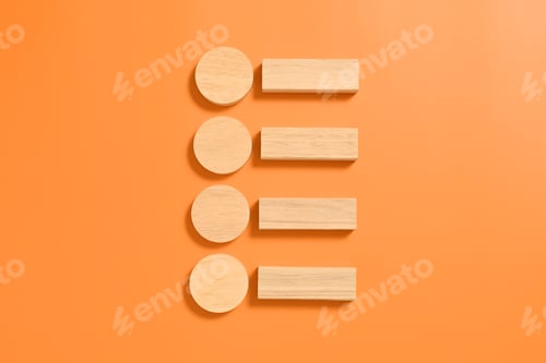Preview: Wooden cubes mock up background for text, Copy space, Wooden blocks with copy space for text or