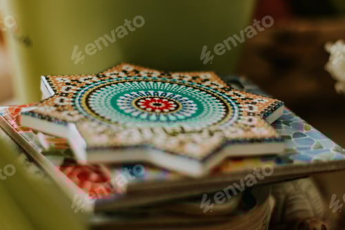 Preview: Colorful coasters on a table