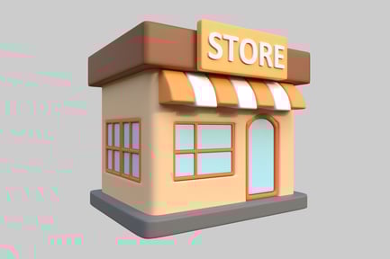 Preview: Cartoon shop facade with awning