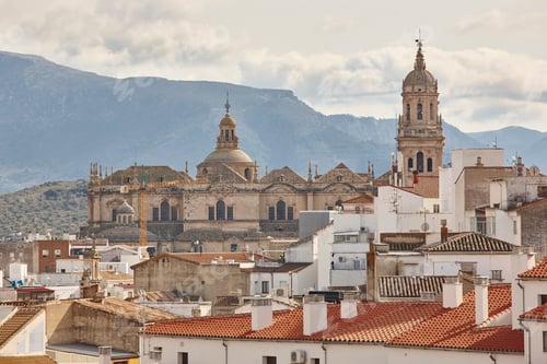 Preview: Traditional spanish city of Jaen. Rooftops and cathedral. Spain