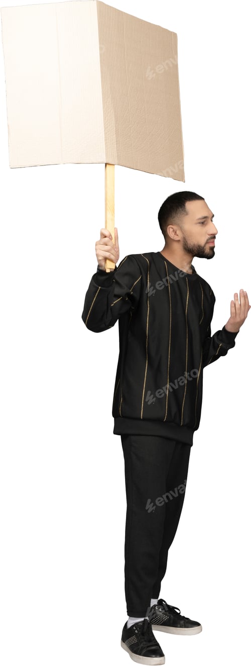 Preview: a man holding a large umbrella in his hand