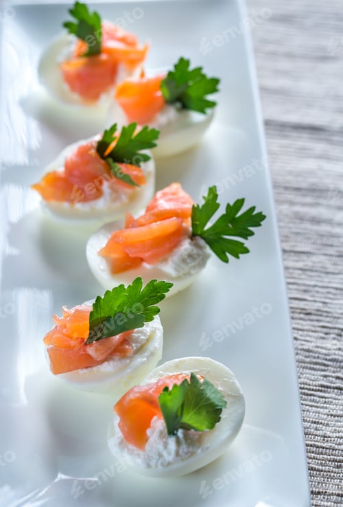 Preview: Salmon cream cheese deviled eggs