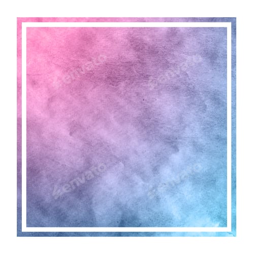 Preview: Space colors hand drawn watercolor rectangular frame background texture with stains