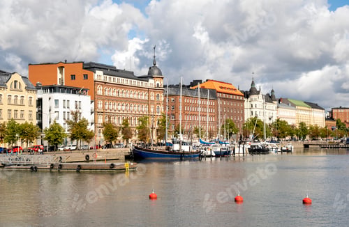 Preview: Central Helsinki with a marina full of boats and yachts