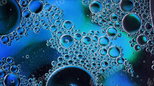 Preview: Abstract Colorful Food Oil Drops Bubbles and spheres Flowing on Water Surface