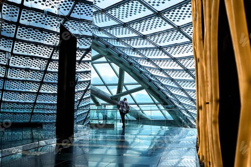 Preview: single person in the moderm building