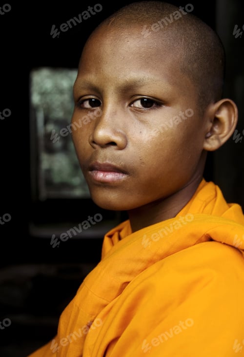 Preview: Contemplating Monk in Cambodia.