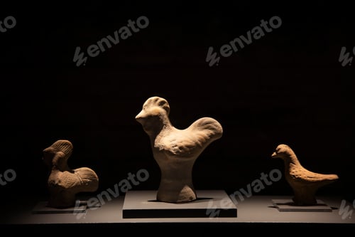 Preview: Adana - Türkiye, August 12, 2023, historical ancient artifacts in Adana archaeological museum