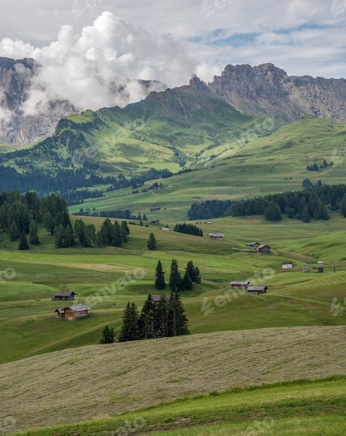 Preview: Cloudy day in the Dolomites mountains