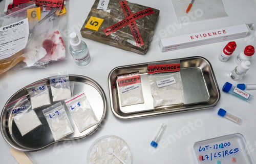 Preview: crime lab positive drug test, conceptual image