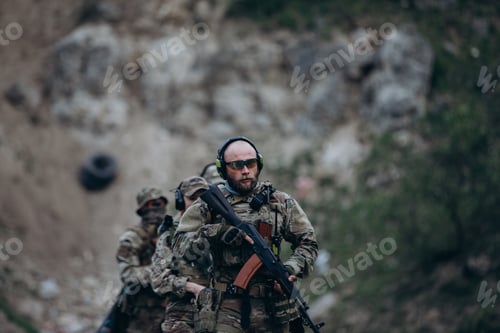 Preview: A group of armed Ukrainian soldiers marching