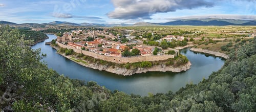 Preview: Medieval village with stone wall in Spain. Buitrago del Lozoya