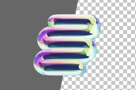 Preview: Wavy Line Chrome 3D Icon
