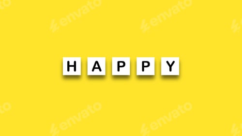 Preview: Happy text on yellow