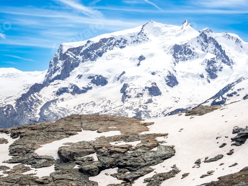 Preview: View of Alps mountain range from Trokener Steg, Switzerland