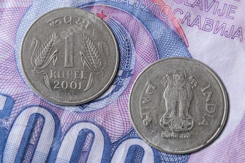 Preview: Indian rupee coin obverse and reverse, money of India