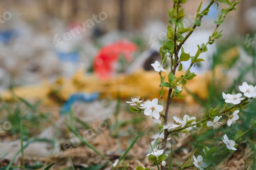 Preview: land with garbage, Garbage dump landscape of ecological damage contaminated land.