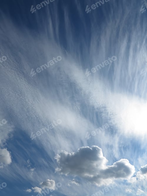 Preview: Wind-blown clouds in the sky