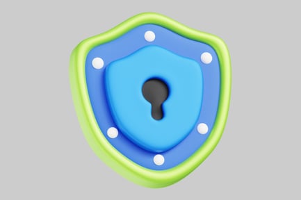 Preview: Shield-shaped lock with symmetrical dot pattern