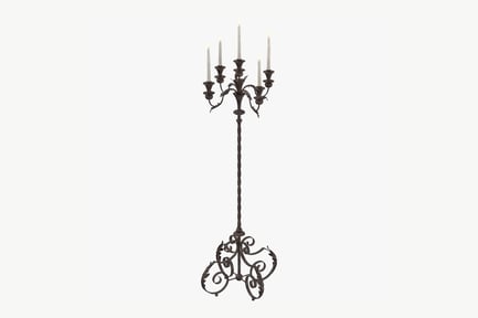 Preview: Ornate Floor Candelabra with Twisted Stem