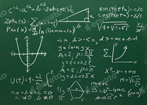 Preview: Close Up Of Math Formulas On A Blackboard