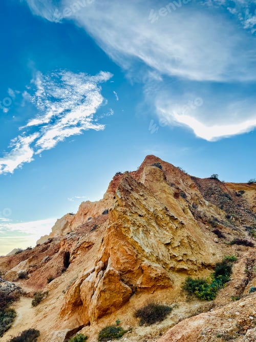 Preview: Reef formation from sandstone on the coast.Algar Seco, Carvoeiro.