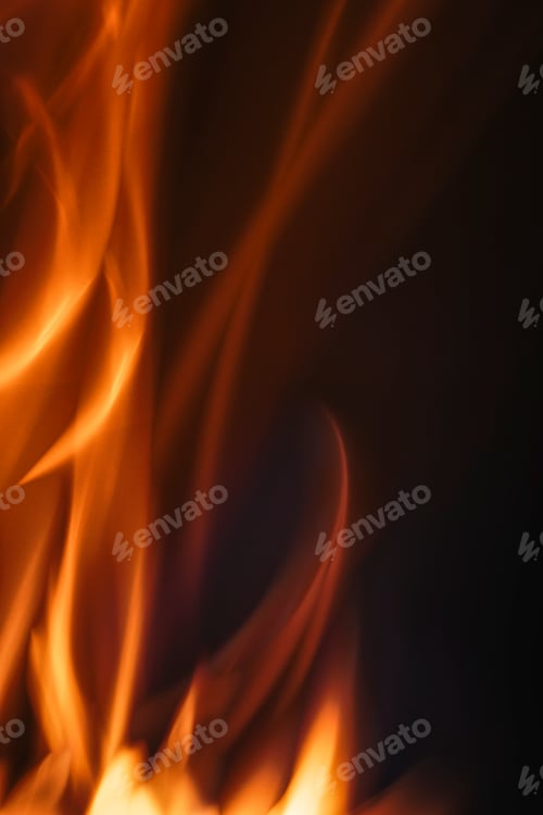 Preview: Burning fire background, flame border realistic image