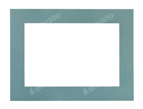 Preview: flat green blue passe-partout for picture frame