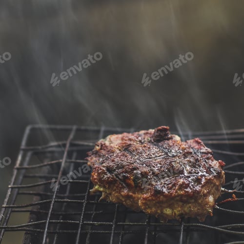 Preview: Fry The Cutlets On An Open Fire On The Grill - Bbq (Burgers)