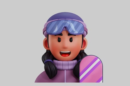 Preview: Cartoon snowboarder character
