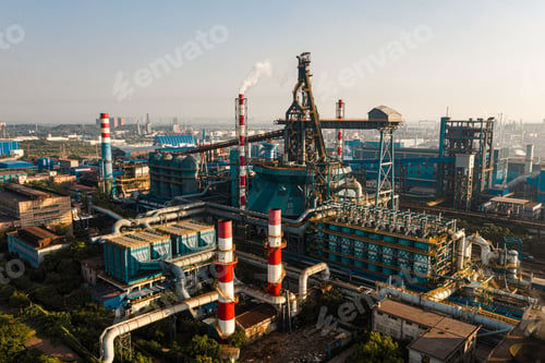 Preview: Aerial view of the Wuhan Iron and Steel Plant in the early morning hours.