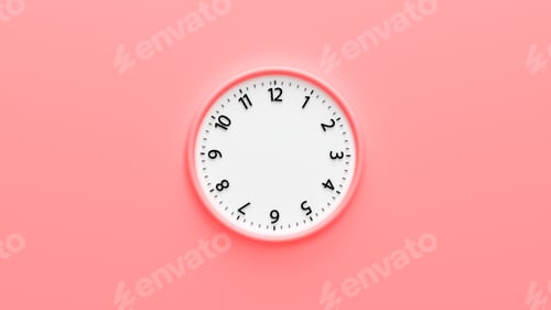 Preview: Clock face on pink background.