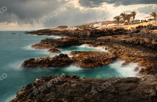 Preview: Rocky coast at Charco del Palo, Lanzerote, Canary Islands