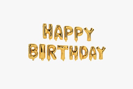 Preview: Golden Happy Birthday Foil Letter Balloons