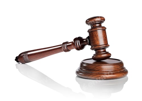 Preview: Wooden Gavel of Justice on White Background